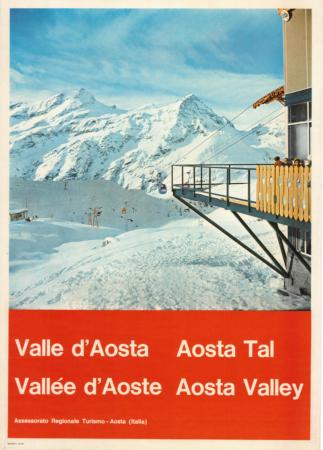 BREUIL-CERVINIA - VALLE D'AOSTA ITALIE - SKI TOUTE L'ANNEE... - Affiche originale (ca 1965)