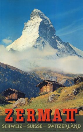 ZERMATT SCHWEIZ SUISSE SWITZERLAND - affiche originale par Perren (1967)