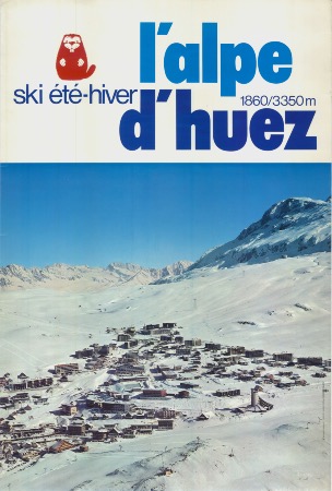 L'ALPE D'HUEZ SKI ETE-HIVER - affiche originale (ca 1970)