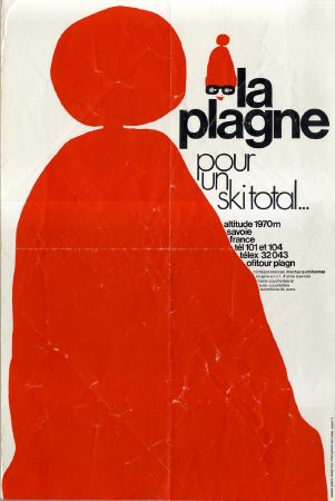 LA PLAGNE ALTITUDE 1970 M SAVOIE FRANCE - POUR UN SKI TOTAL... - affiche originale (ca 1975)