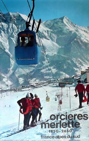 ORCIERES MERLETTE - FRANCE, ALPES DU SUD - affiche originale (1968)