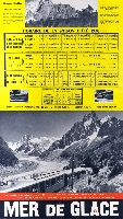 A CHAMONIX MONT-BLANC - HORAIRES DE TRAIN MONTENVERS MER DE GLACE 1970-1971 - affichette originale
