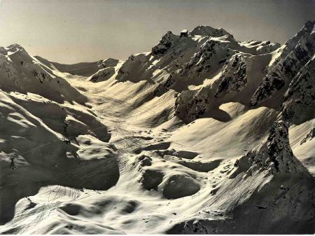 LA COMBE DE LA SAULIRE A COURCHEVEL - photo originale Claude Martin (ca 1958)