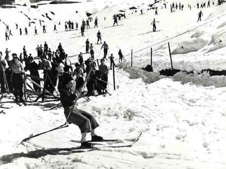 LE MONTE-PENTE A GOURETTE (2) - Cliché original de Karl Machatschek (années 30)