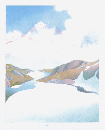 CHAMONIX - L'AIGUILLE VERTE ET LES DRUS - affiche originale d'après Samivel (ca 1980)