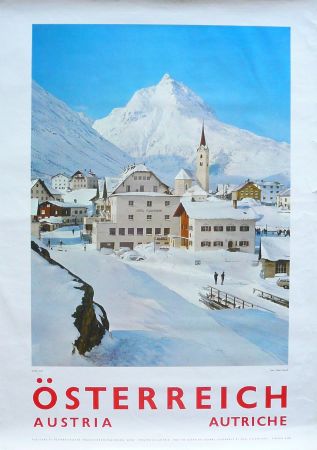 ÖSTERREICH AUSTRIA GALTÜR (GALTUR) - affiche originale (ca 1965)