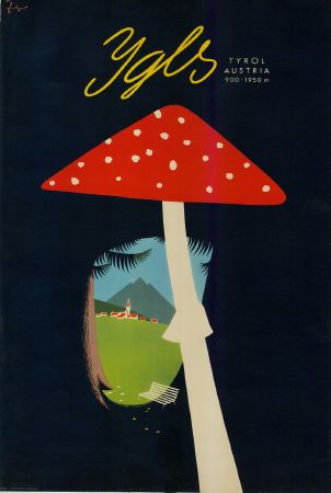 IGLS TYROL AUSTRIA 900-1950 M - affiche originale par Zelger (ca 1956)