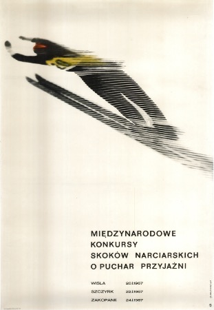 CONCOURS INTERNATIONAL SAUT À SKI "COUPE DE L'AMITIE" 1967 (POLOGNE) - affiche originale