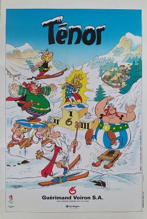 PAPIER TENOR - GUERIMAND VOIRON - ASTERIX AU SKI - affiche de Uderzo (1991)
