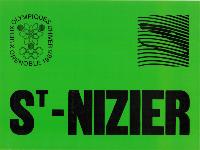 SAINT-NIZIER - JEUX OLYMPIQUES D'HIVER GRENOBLE 1968 - affiche originale (caisse/vente de billets)