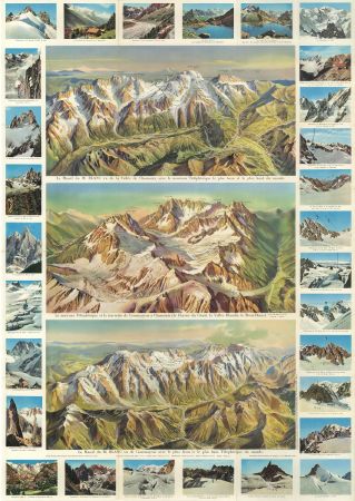 CHAMONIX MONT BLANC - LE PLUS BEAU ET PLUS HAUT TELEPHERIQUE DU MONDE - document-affiche (ca 1956)