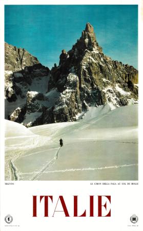 ITALIE - TRENTO - LE CIMON DELLA PALA AU COL DE ROLLE - affiche originale (1960)