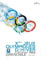 Xèmes JEUX OLYMPIQUES D'HIVER GRENOBLE FRANCE - affiche originale par Jean Brian