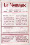 LA MONTAGNE, REVUE DU CAF n° 154, sept. 1922