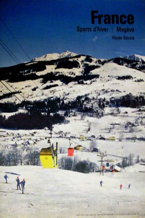 MEGEVE SPORTS D'HIVER, affiche ancienne par Machatschek