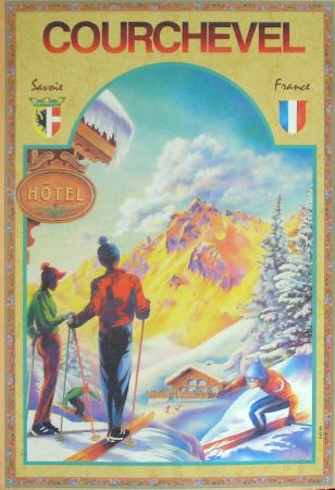 COURCHEVEL EN HIVER, LA CROIX DES VERDONS, SAVOIE, poster par Kaviiik (années 90)