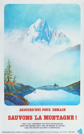 SAUVONS LA MONTAGNE ! - affiche originale par Samivel (ca 1980)