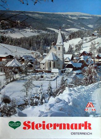 HIRSCHEGG STEIERMARK AUSTRIA-ÖSTERREICH - affiche années 80