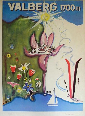 VALBERG, par Chamar - affiche ancienne signée et numérotée (1970)