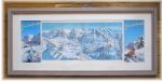 GRINDELWALD, STATION DE SKI ET SPORTS D'HIVER SUISSE - PUBLICITE ORIGINALE ENCADREE SUR MESURE