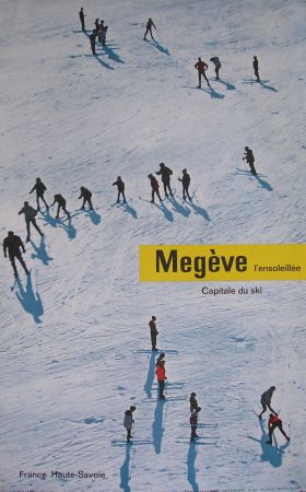 MEGEVE L'ENSOLEILLEE, CAPITALE DU SKI - affiche originale (1962)