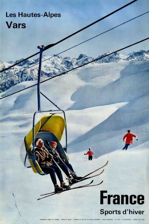 Affiche touristique de promotion du ski en France - Vars